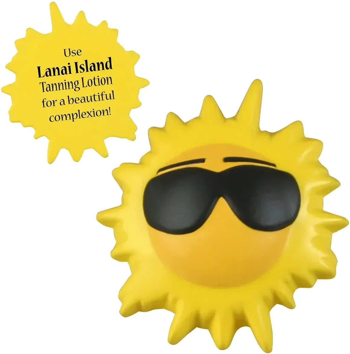 Cool Sun sunglasses stress ball, angled view of the custom branded promotional giveaway