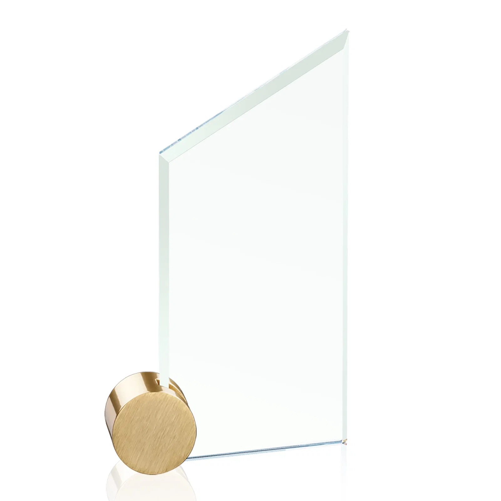 Custom Jade Glass Slant-Top Award on an Aluminum Corner Disk for volunteer appreciation