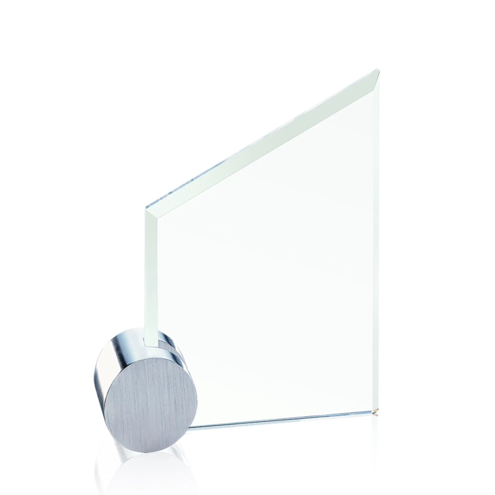 Custom Jade Glass Slant-Top Award on an Aluminum Corner Disk for donor appreciation