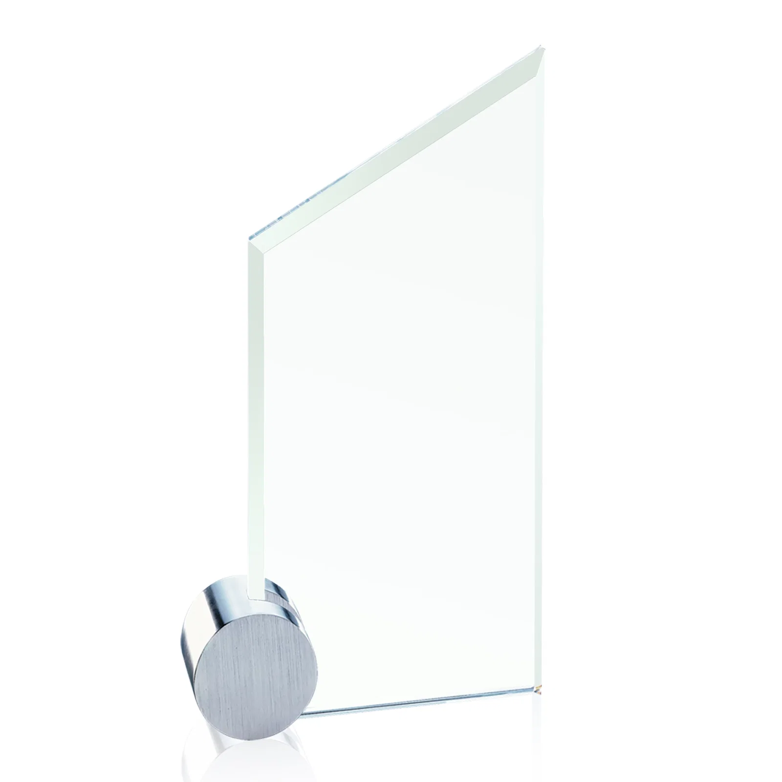 Custom Jade Glass Slant-Top Award on an Aluminum Corner Disk for graduation ceremonies