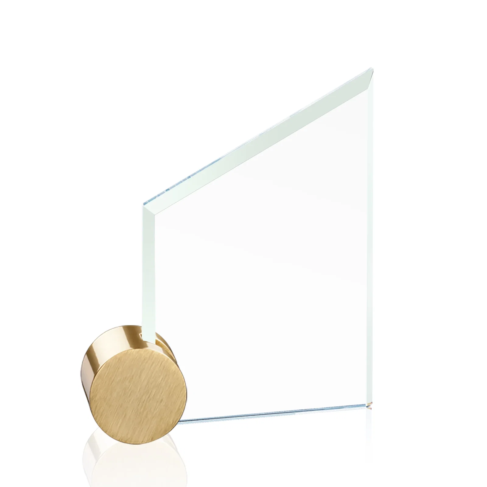 Custom Jade Glass Slant-Top Award on an Aluminum Corner Disk for safety achievement programs