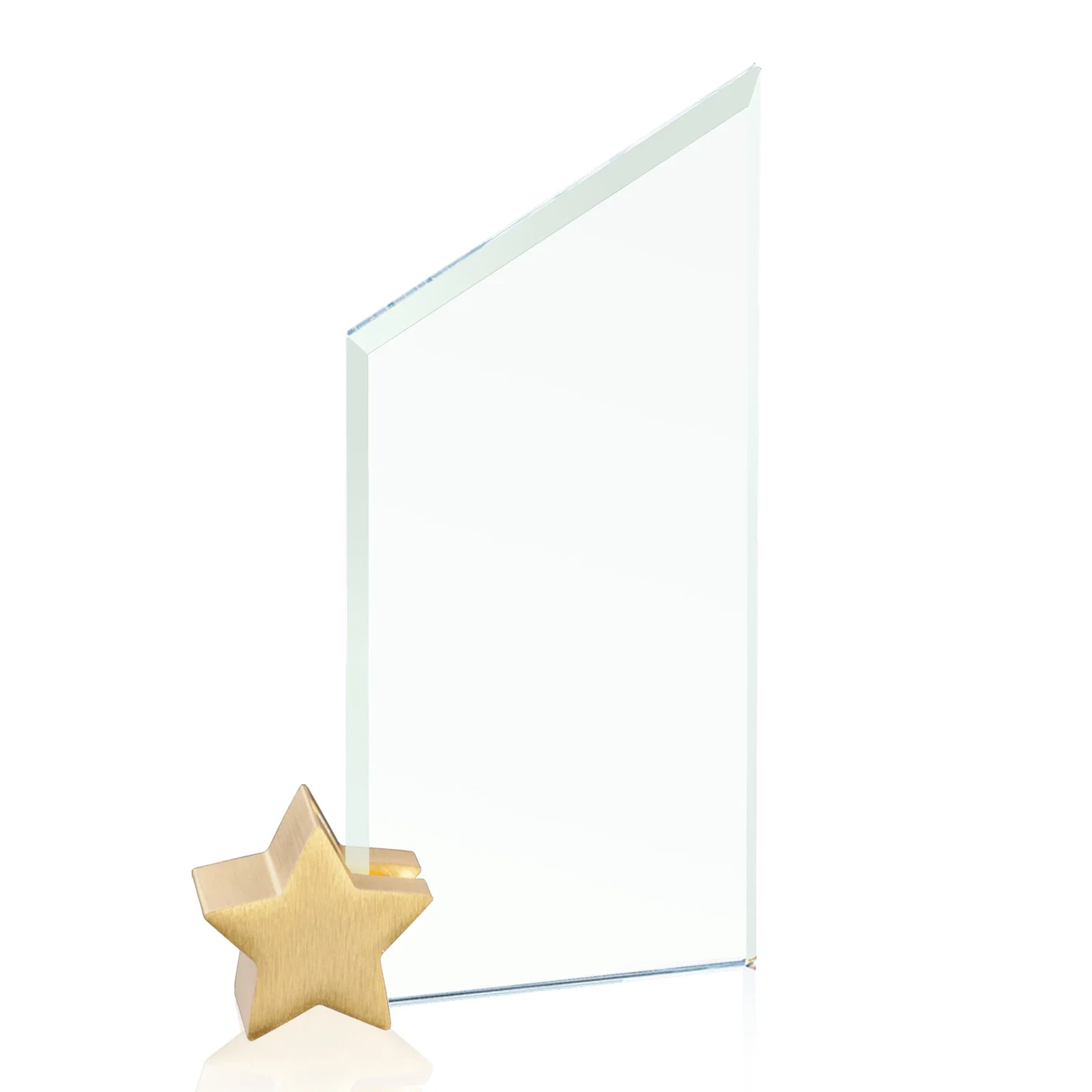 Custom Jade Glass Slant-Top Award on an Aluminum Star Holder for volunteer appreciation