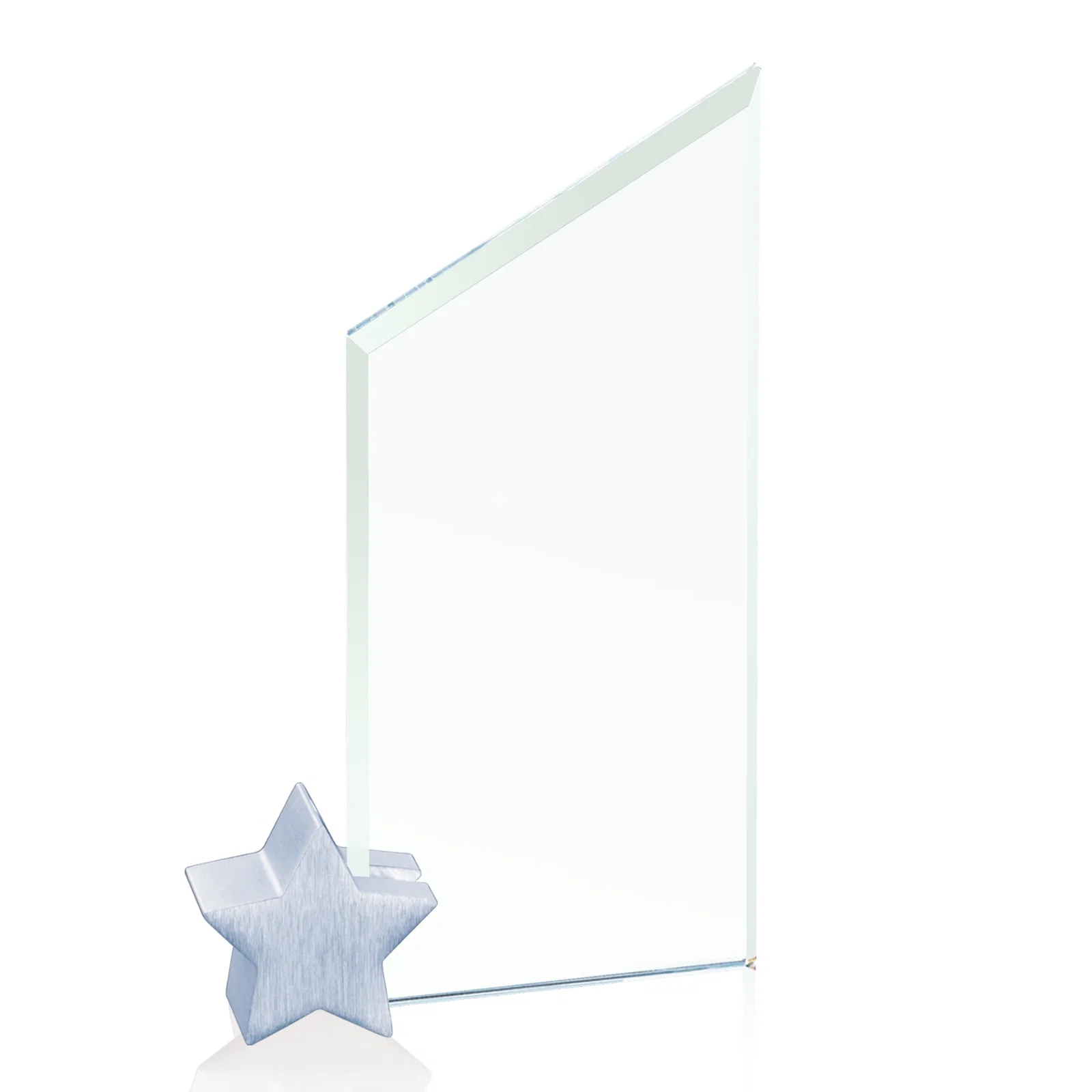Custom Jade Glass Slant-Top Award on an Aluminum Star Holder for donor appreciation