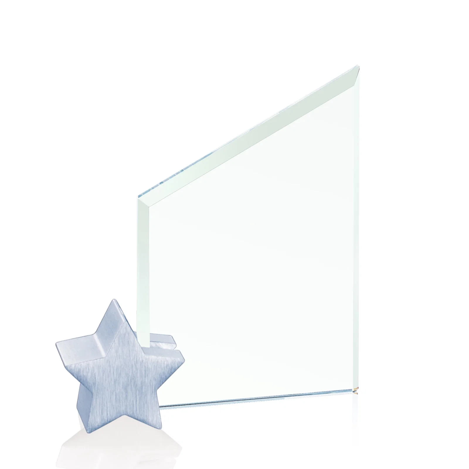Custom Jade Glass Slant-Top Award on an Aluminum Star Holder for graduation ceremonies