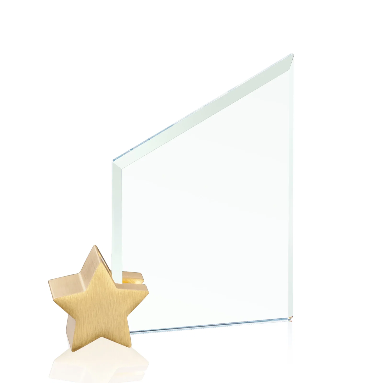 Custom Jade Glass Slant-Top Award on an Aluminum Star Holder for safety achievement programs