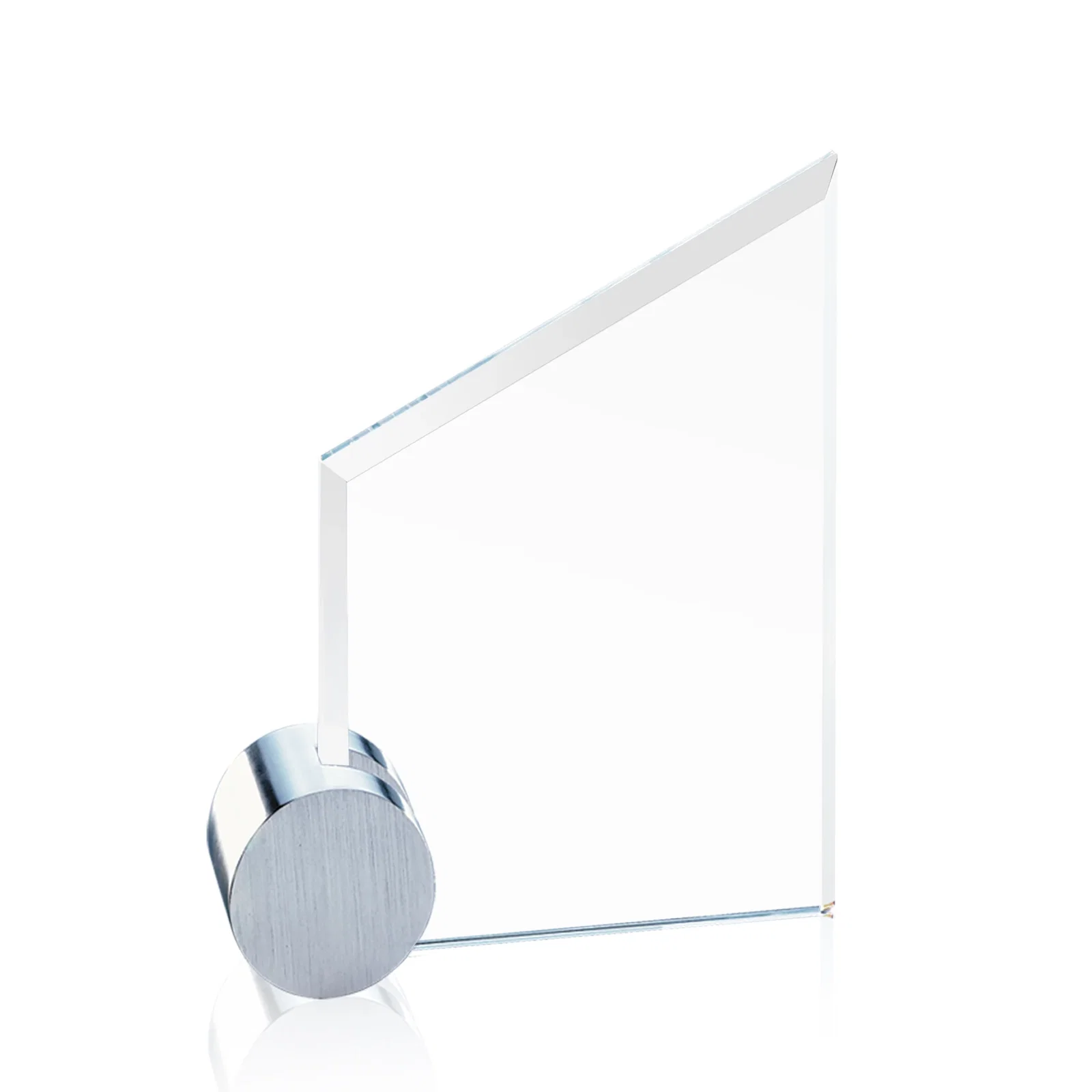 Personalized Starfire Crystal Award on an Aluminum Corner Disk for employee recognition