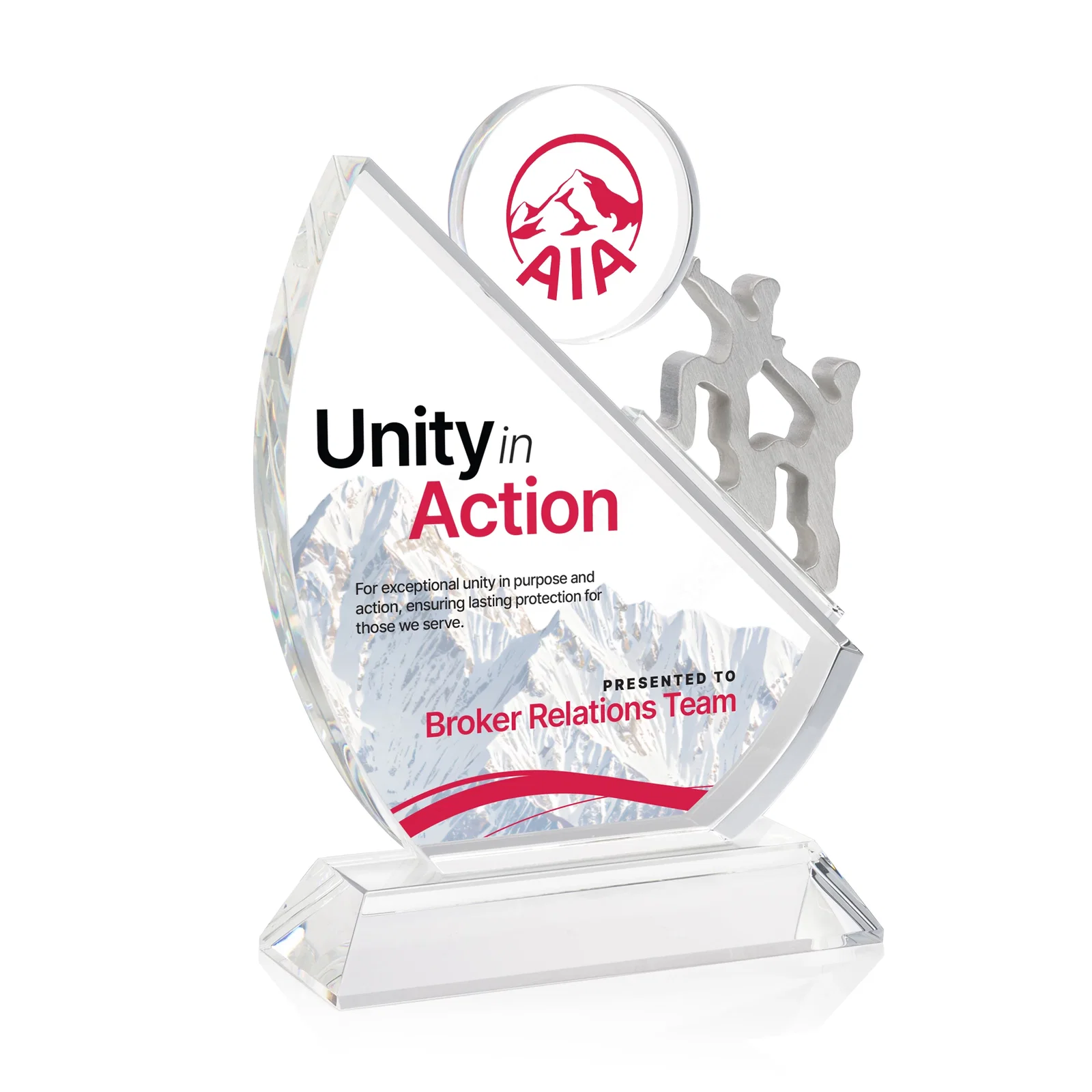 Teamwork Achievement Crystal Award — view 3