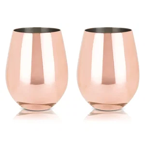 Copper Stemless Wine Glasses