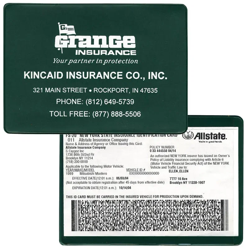 Custom Vinyl Insurance Card Holder - Long Side Opening — view 14
