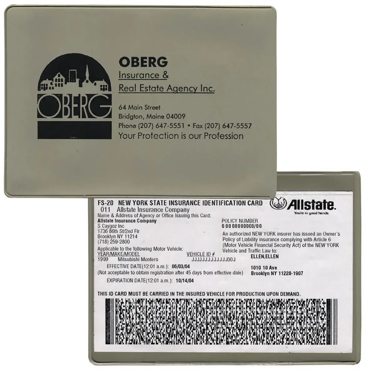 Custom Vinyl Insurance Card Holder - Long Side Opening — view 4
