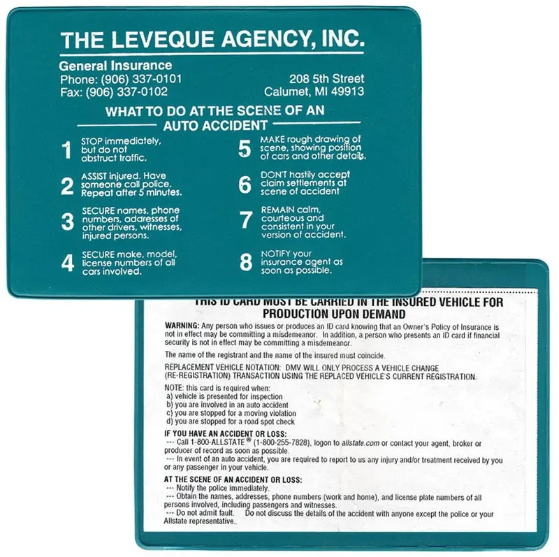 Custom Vinyl Insurance Card Holder - Long Side Opening — view 7