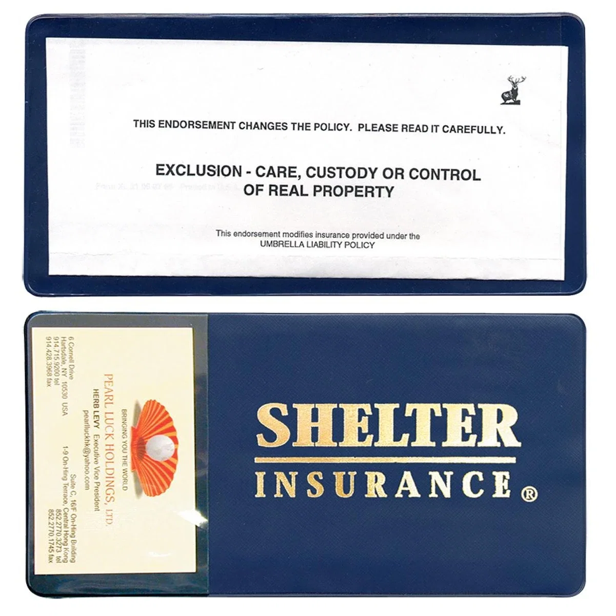 Custom Policy Holder with Extra Pocket - Open on Short Side — view 3