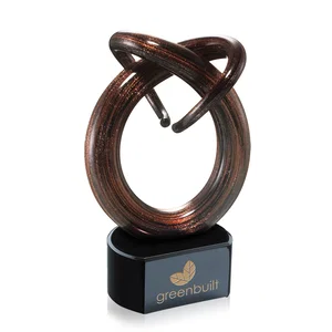 Brown Glass Sculpture Award With a Separate-Piece Base