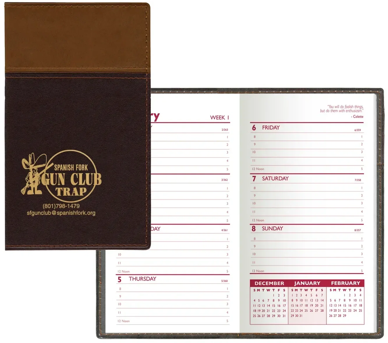 "Customizable "Cordova" Two-Tone Vinyl Soft Cover Planner — view 2