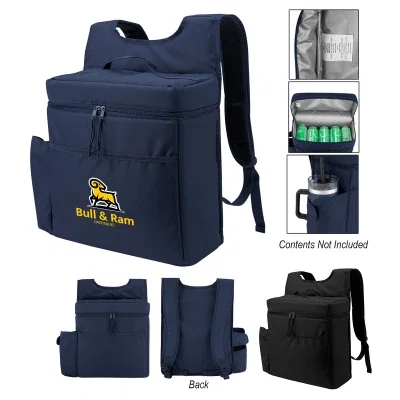 Cooler backpack sized to hold up to thirty cans