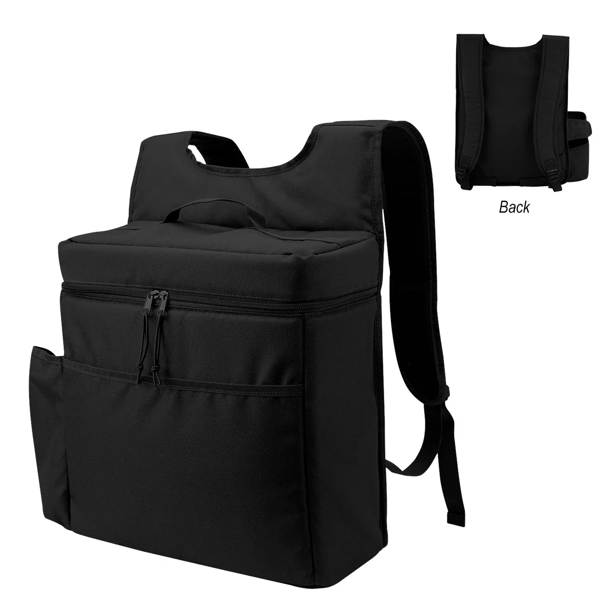 Shoulder straps shown from the back panel of the pack