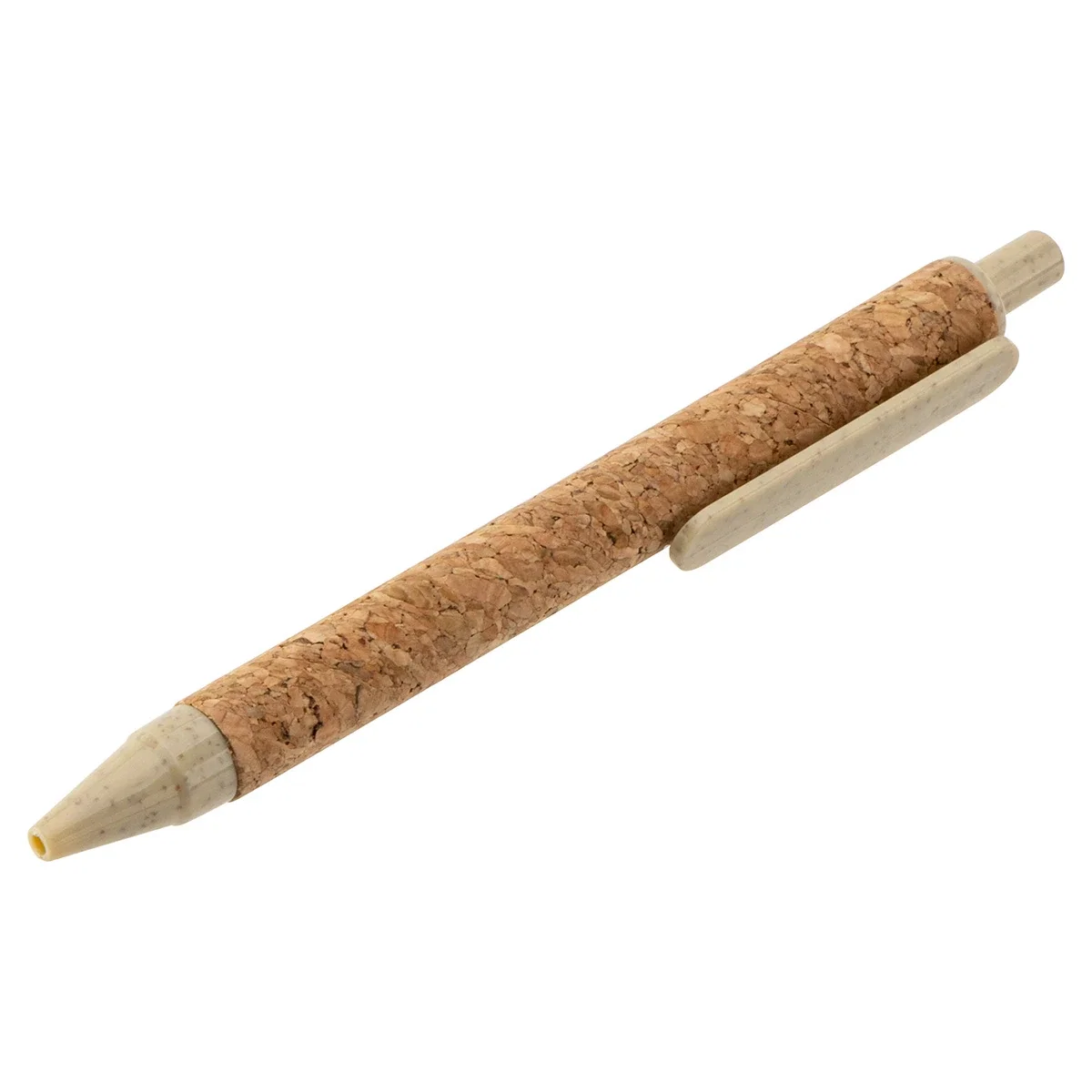 The Cork & Linen Journal's included cork-barrel eco pen shown on its own