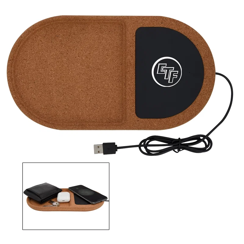 Cork Wireless Charging Pad Desktop Organizer — view 3
