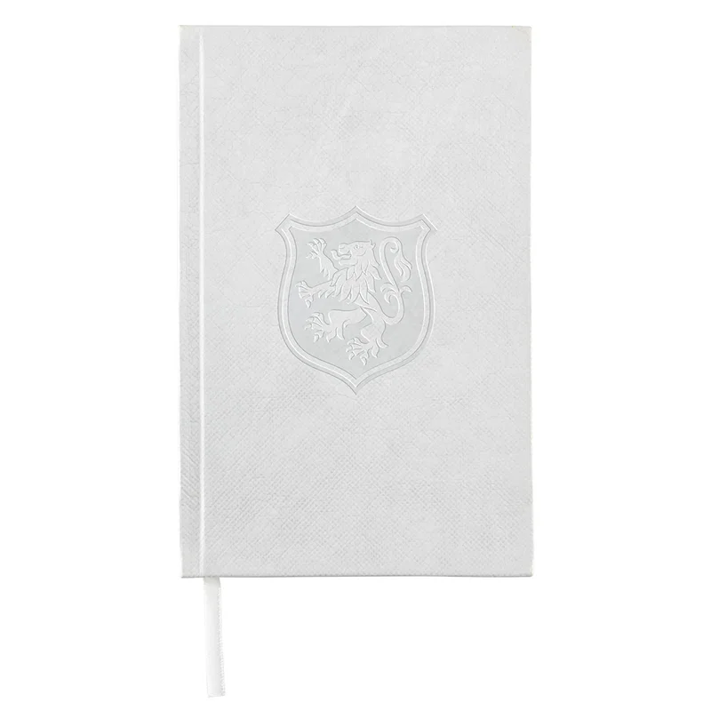Close-up of the custom Corral journal's logo imprint area