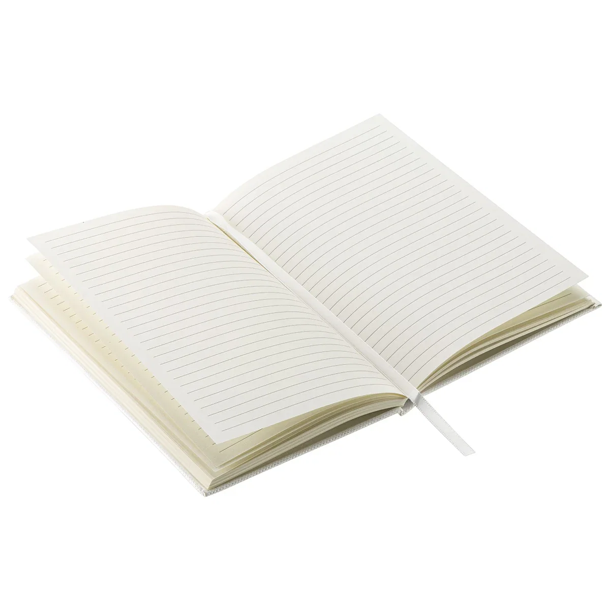 Corral hardcover journal shown open, displaying the interior page spread