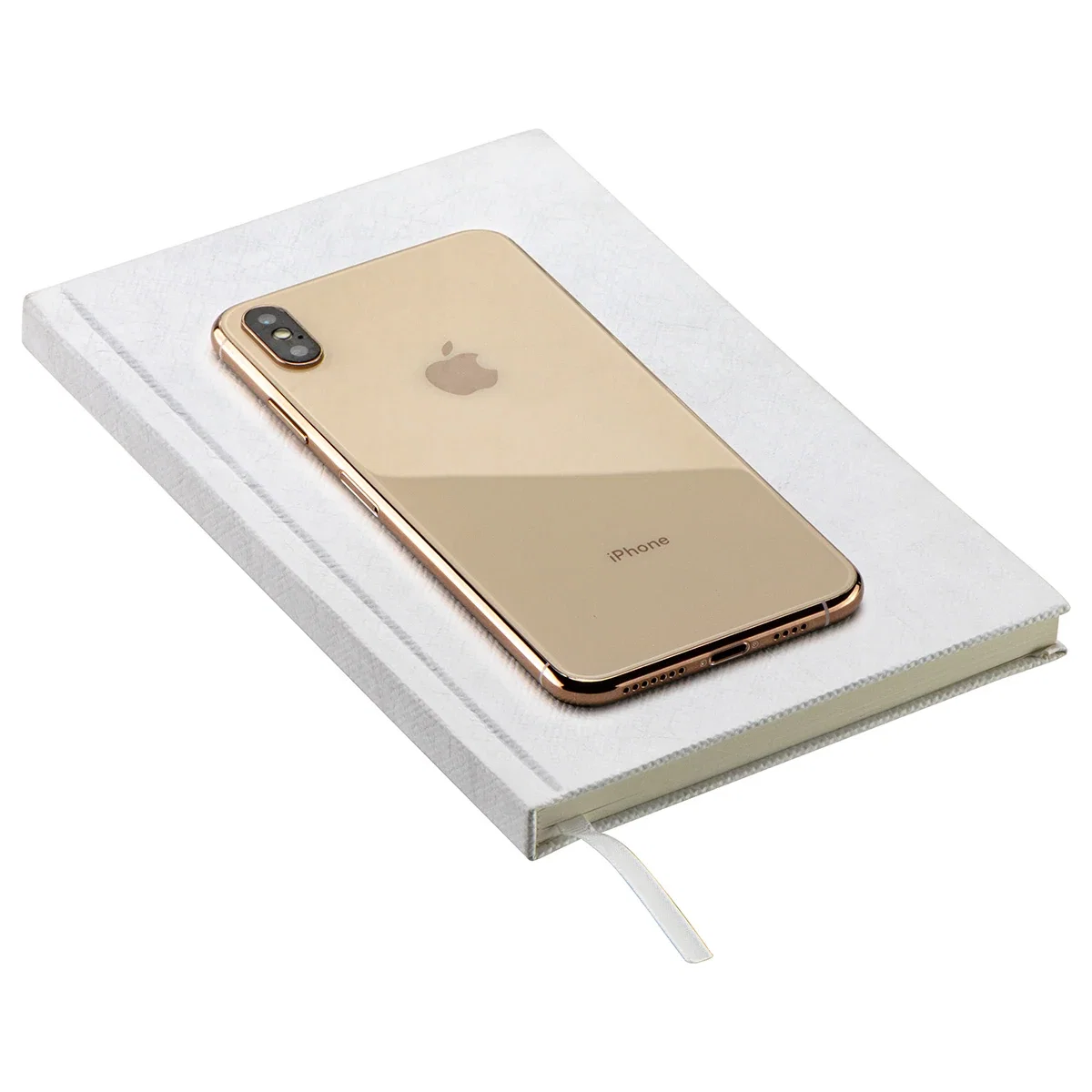 Promotional Corral journal on a desk, branded notebook lifestyle shot