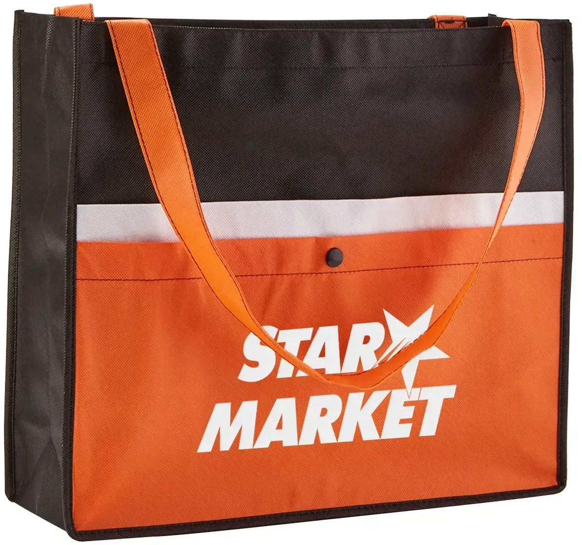 Personalized Non-Woven Snap Pocket Tote — view 2