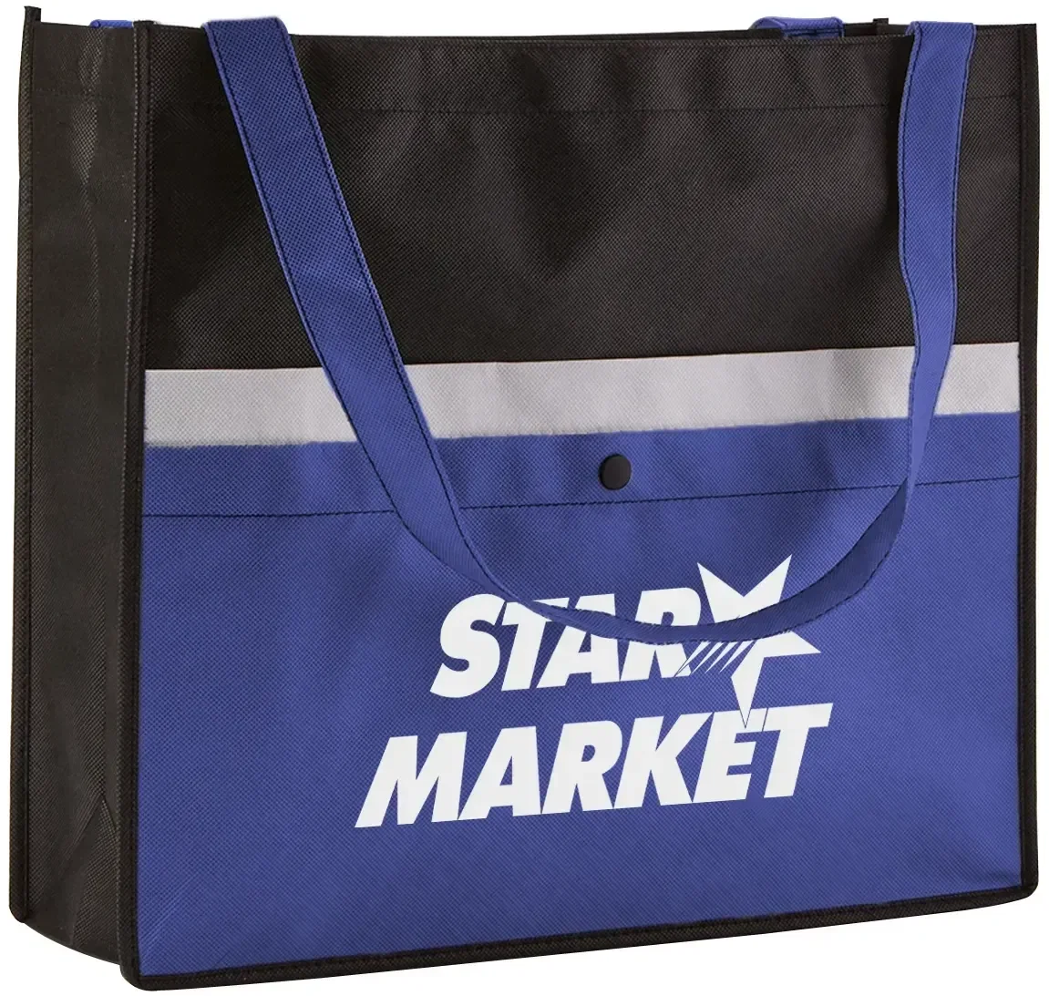 Personalized Non-Woven Snap Pocket Tote — view 3
