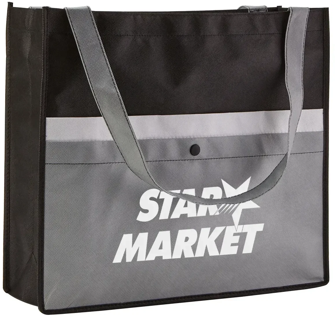Personalized Non-Woven Snap Pocket Tote — view 4