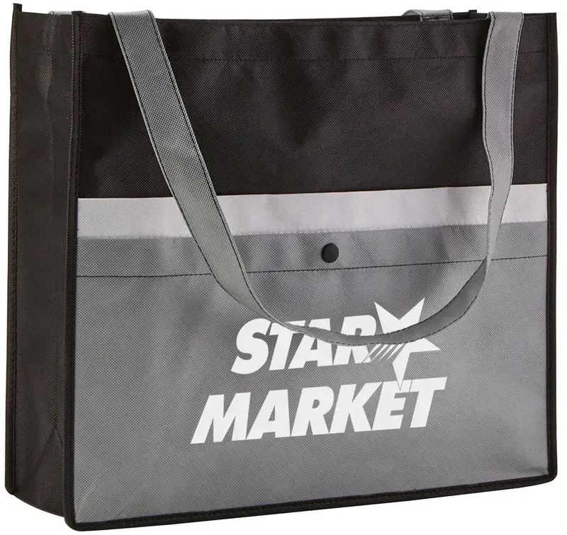 Personalized Non-Woven Snap Pocket Tote — view 4