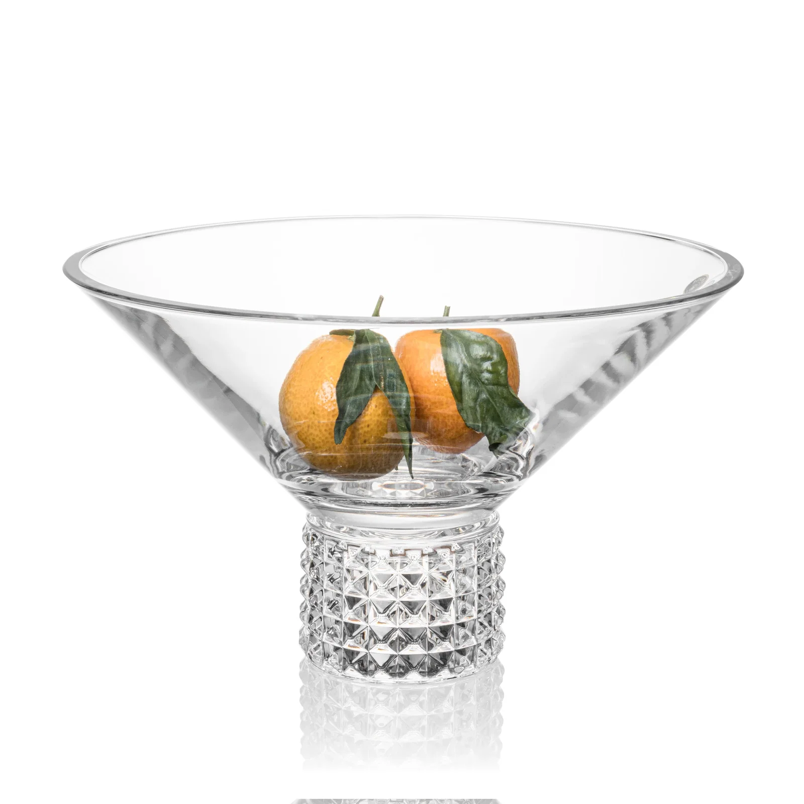 Custom Lead Free Crystalline Bowl with Studded Foot for retirement presentations