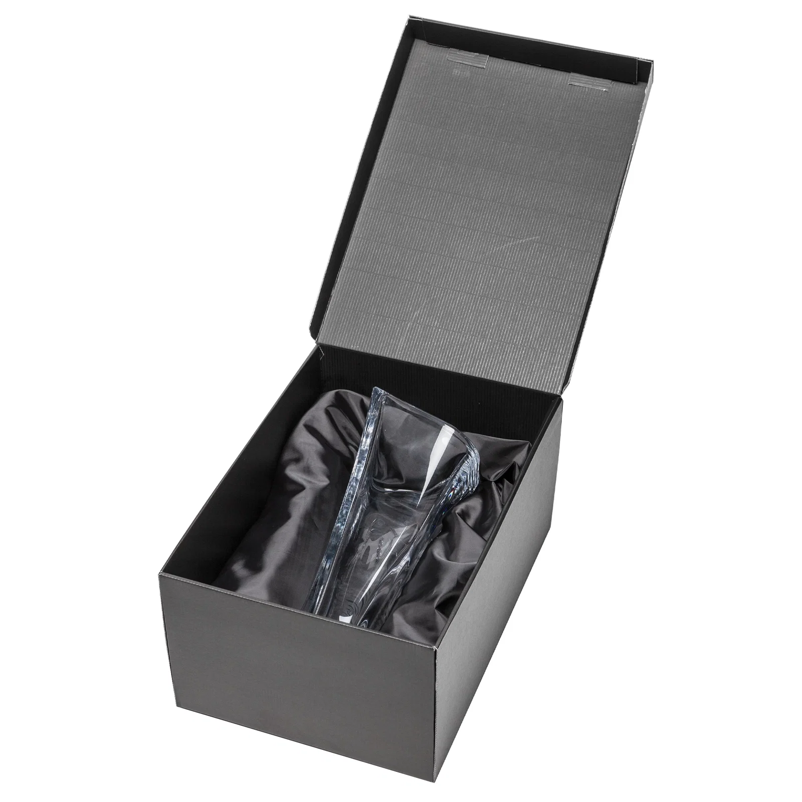 Custom Tall Lead Free Crystalline Vase with Studded Base for retirement presentations