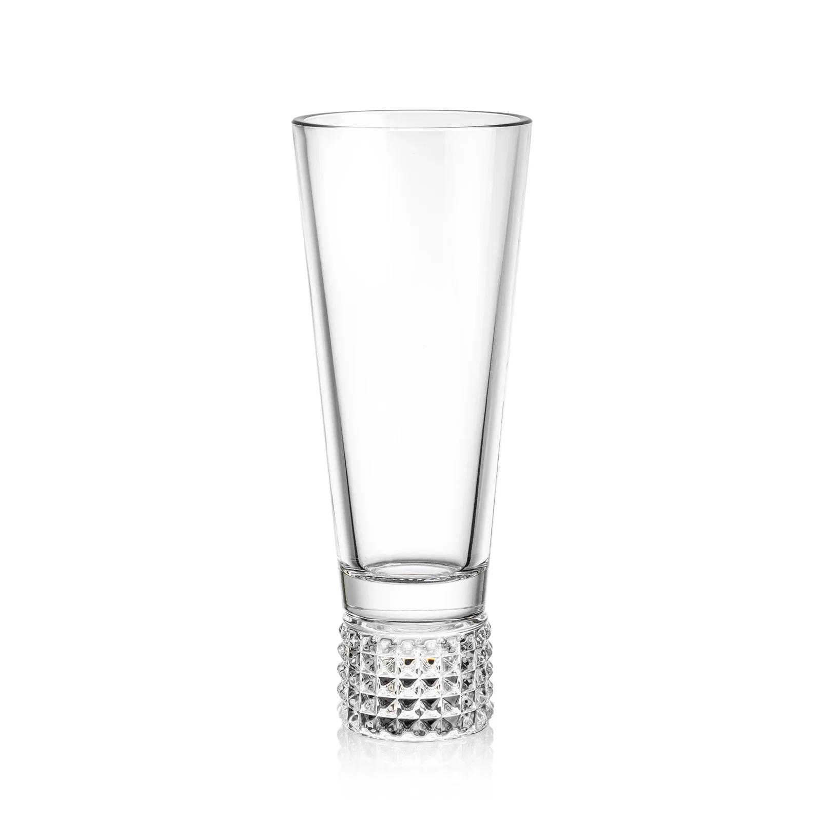 Custom Tall Lead Free Crystalline Vase with Studded Base for donor appreciation