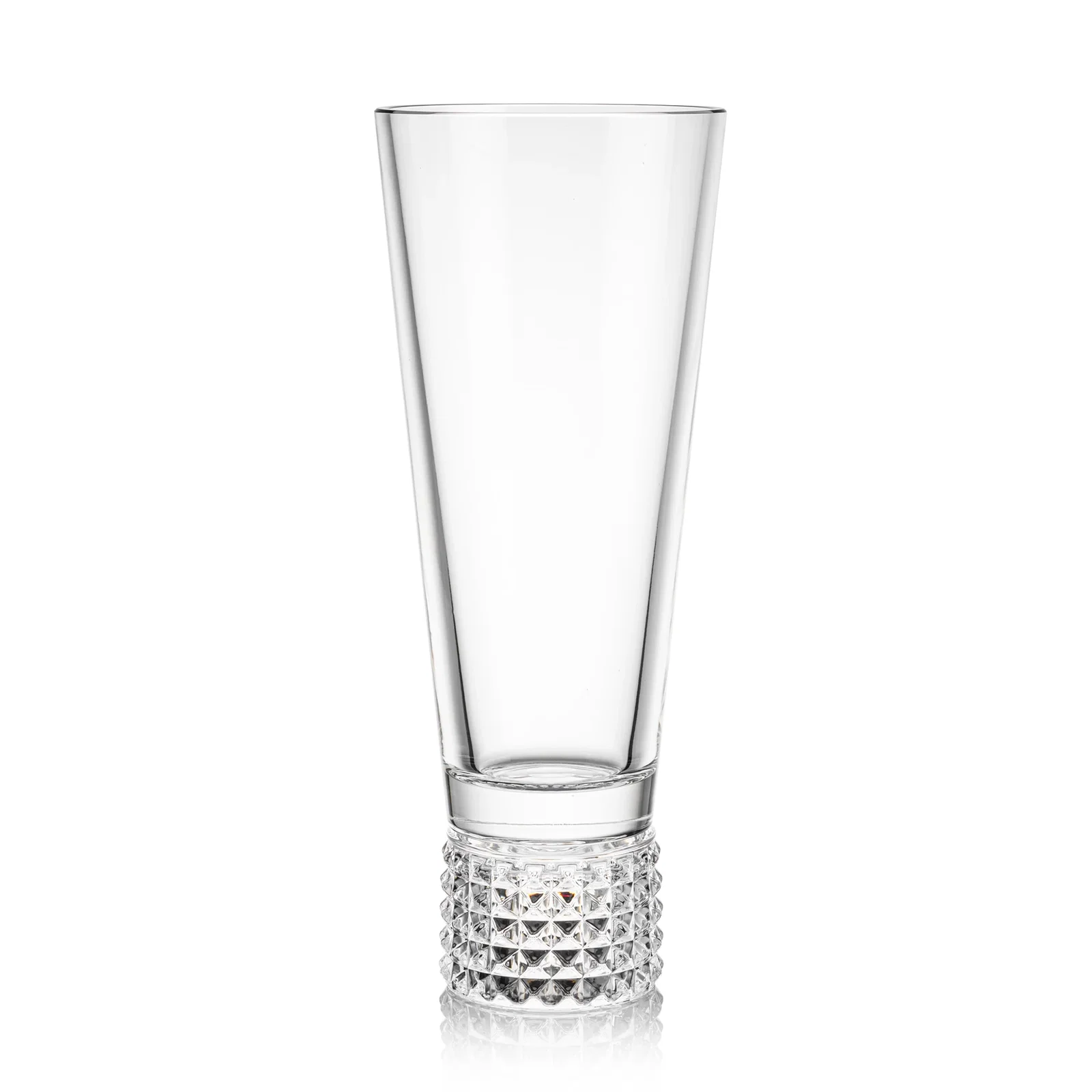 Custom Tall Lead Free Crystalline Vase with Studded Base for graduation ceremonies