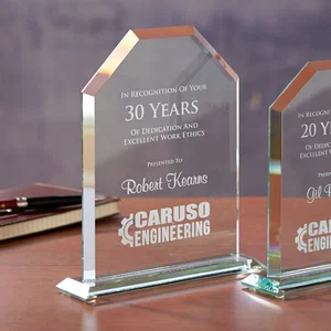 Large Cortado Glass Award, 7.13" x 8.5" x 2", Etched Imprint