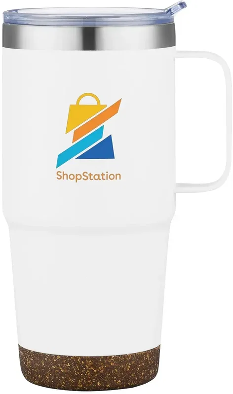 Custom Cortina Insulated Travel Mug with Cork Base — view 6