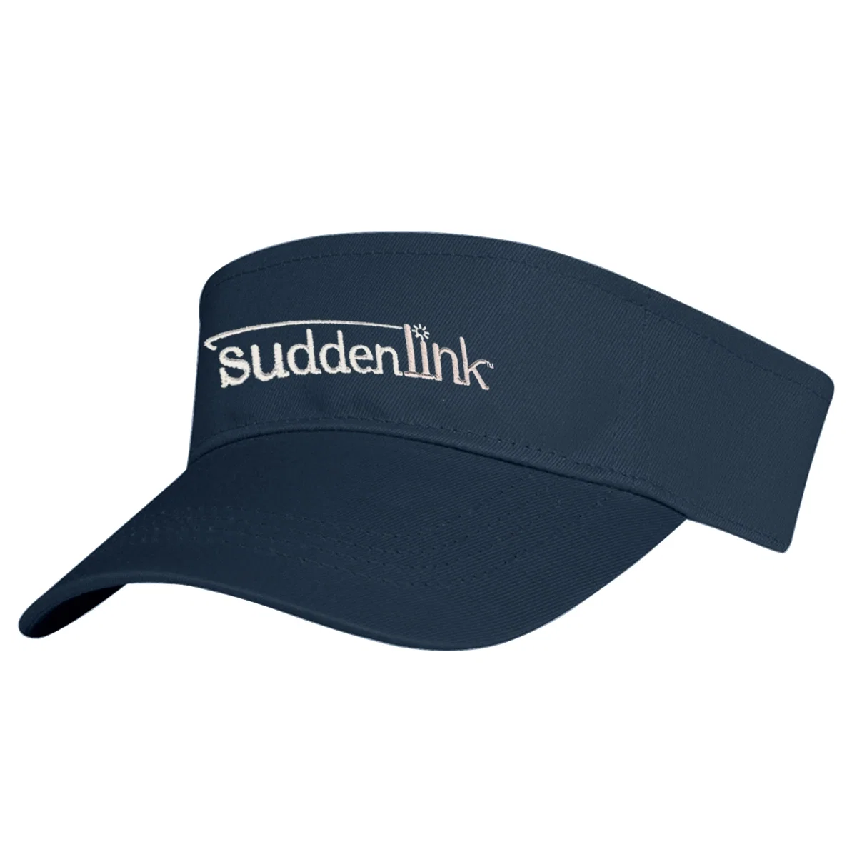 Cotton twill visor with a curved brim and open crown