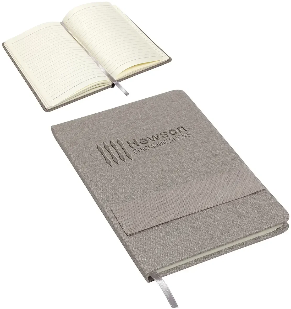 Promotional Council journal with phone and pen holder band shown