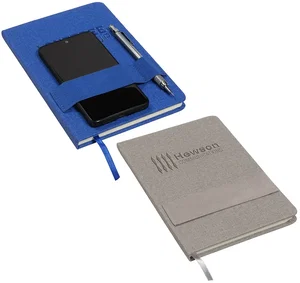 Custom Textured Journal with Phone + Pen Holder