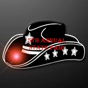 Country Western Cowboy Hat Flashing Lapel Pins