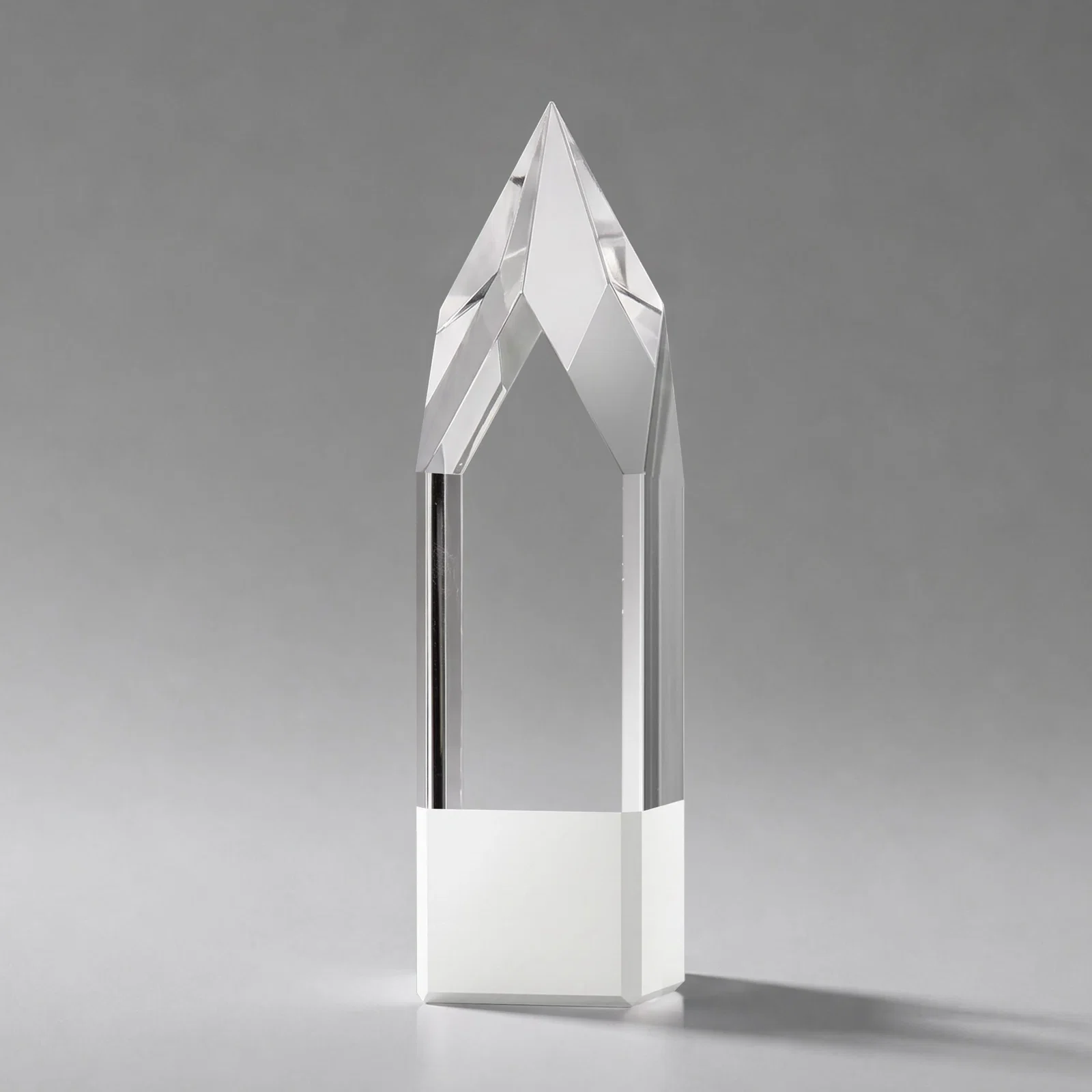 Branded Emerald and Clear Optical Crystal Tower Award with Subsurface Etching for company anniversary events