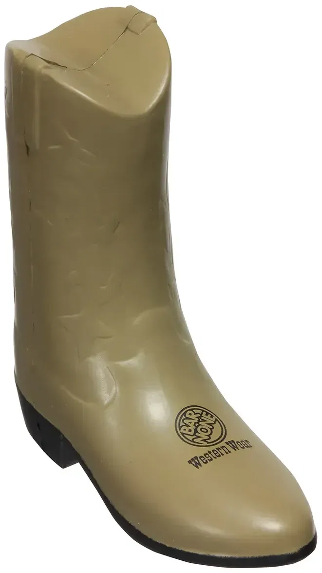 Custom Cowboy Boot Stress Reliever, branded western boot squeeze toy for rodeos and ranch brands, promotional giveaway