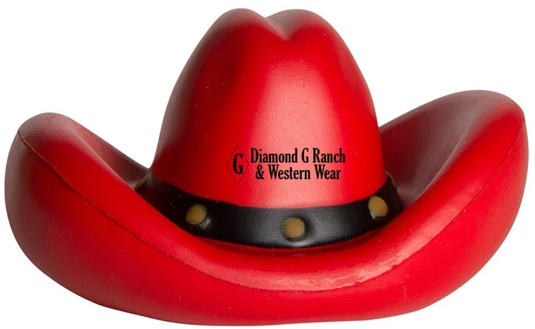 Imprinted Cowboy Hat Stress Reliever