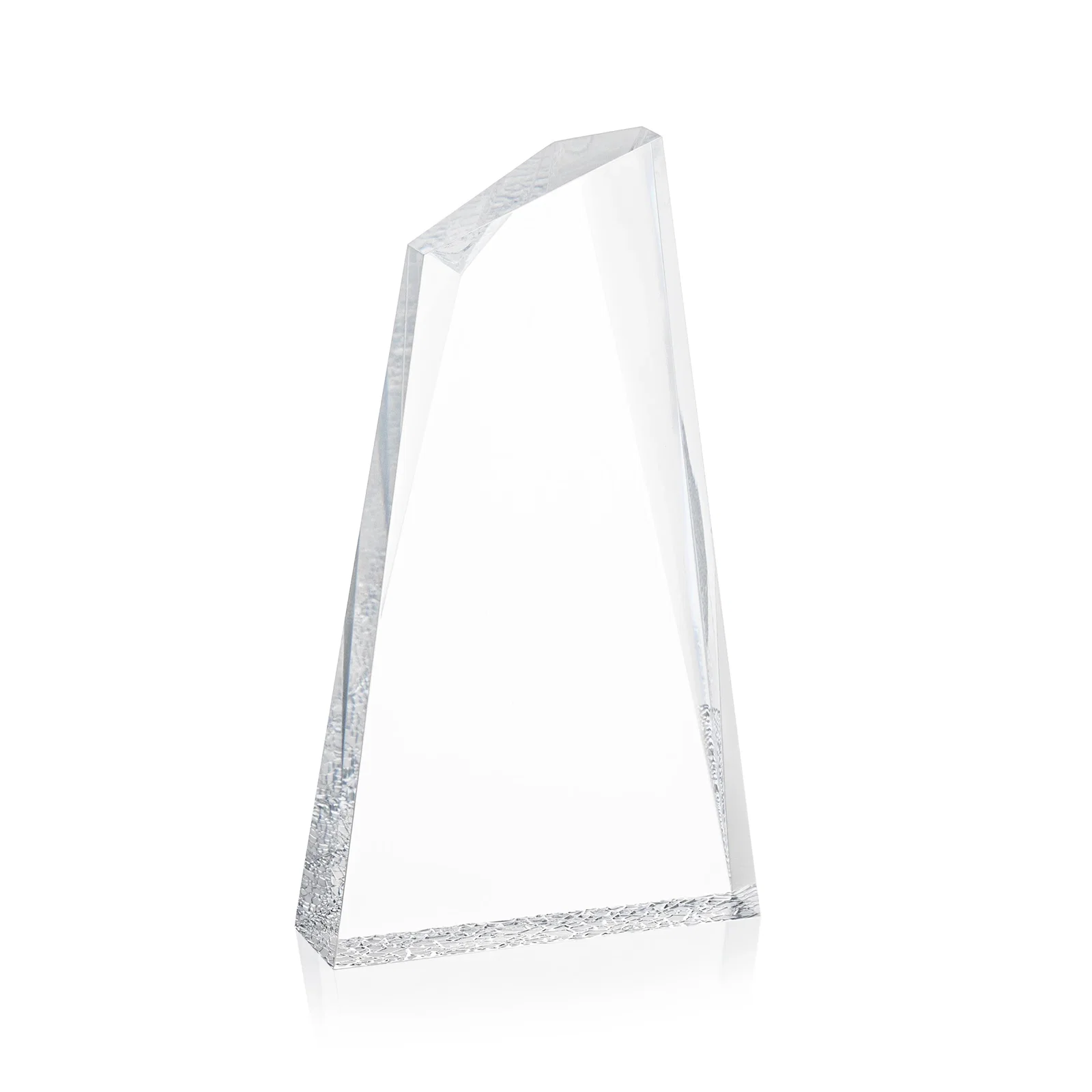 Personalized Acrylic Award with Crackle Base and Right-Facing Peak for retirement presentations