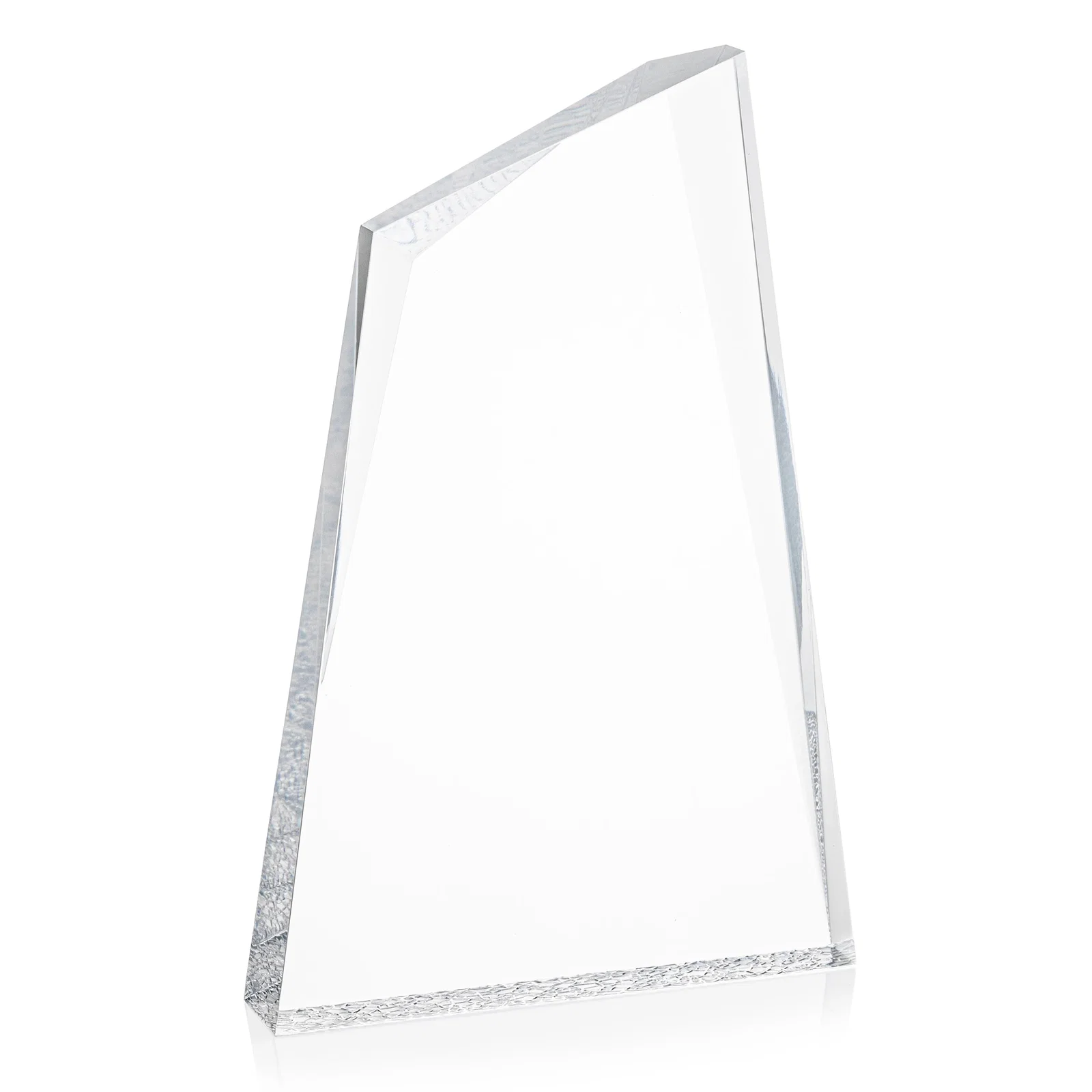 Personalized Acrylic Award with Crackle Base and Right-Facing Peak for donor appreciation