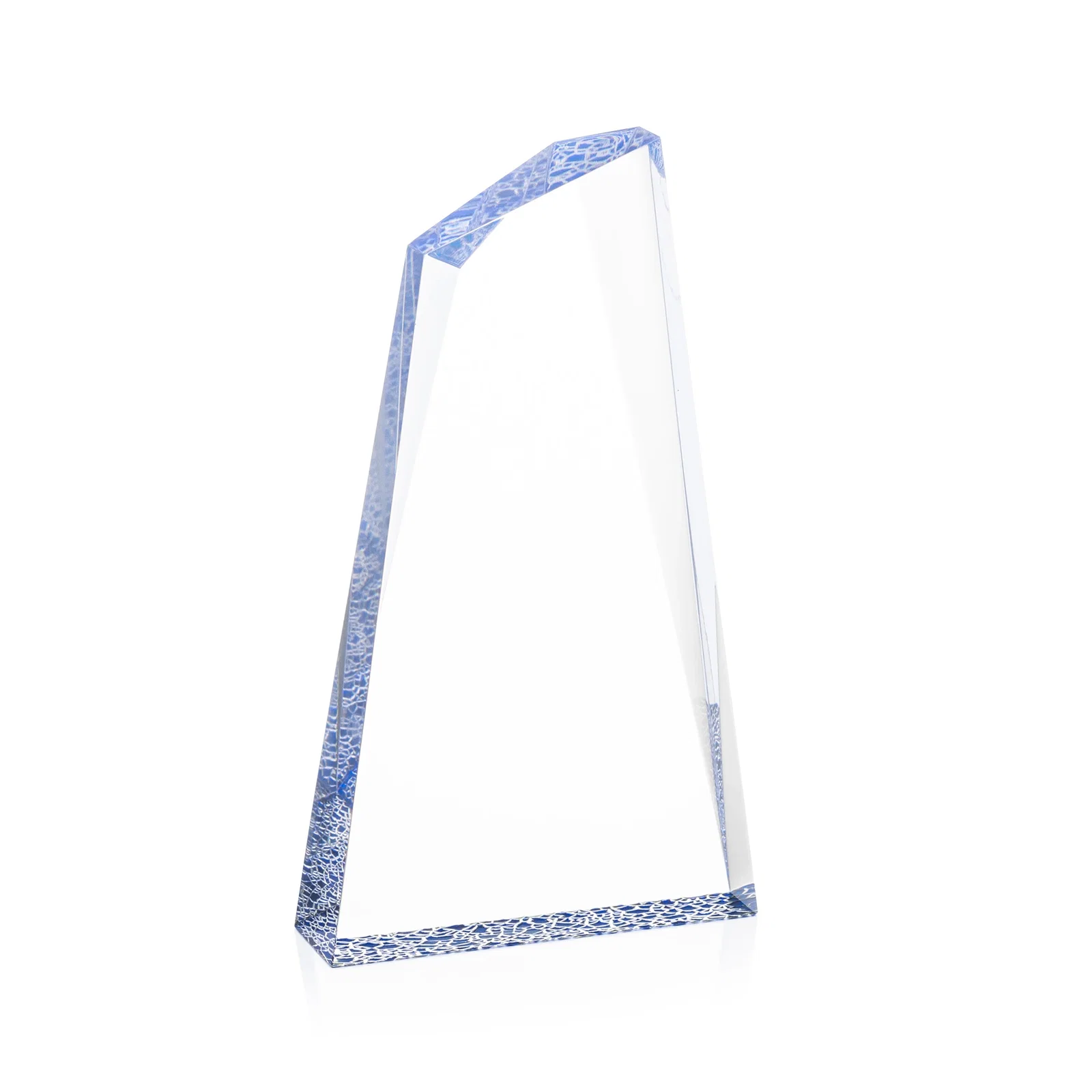 Personalized Acrylic Award with Crackle Base and Right-Facing Peak for graduation ceremonies