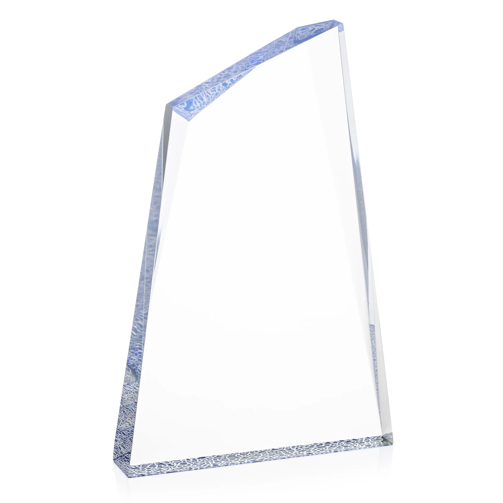 Personalized Acrylic Award with Crackle Base and Right-Facing Peak for volunteer appreciation