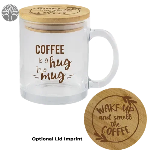 EcoMug - Custom 11oz Glass Mug with Bamboo Lid
