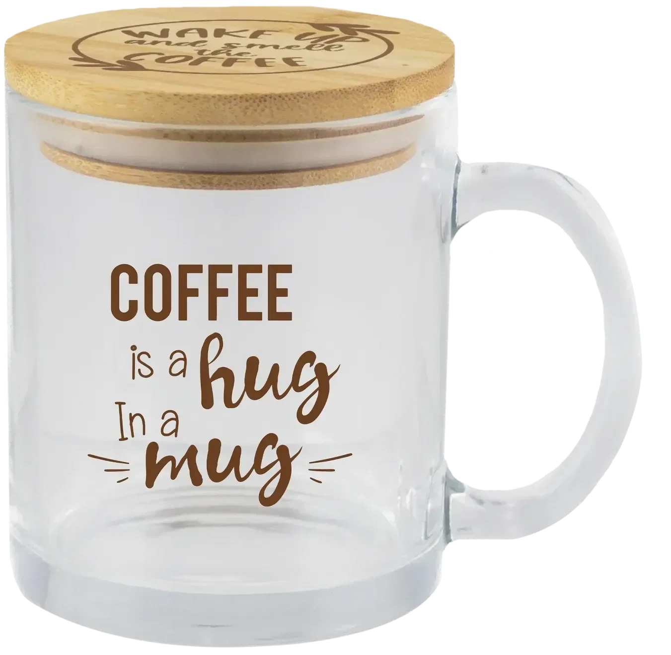 EcoMug - Custom 11oz Glass Mug with Bamboo Lid — view 2
