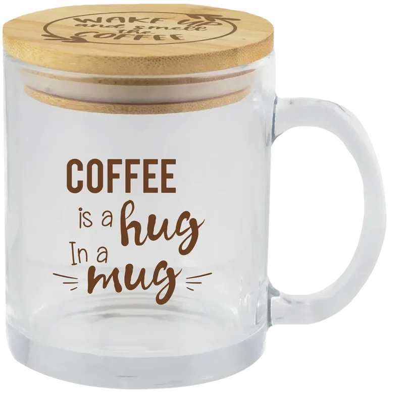 EcoMug - Custom 11oz Glass Mug with Bamboo Lid — view 2