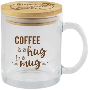 EcoMug - Custom 11oz Glass Mug with Bamboo Lid